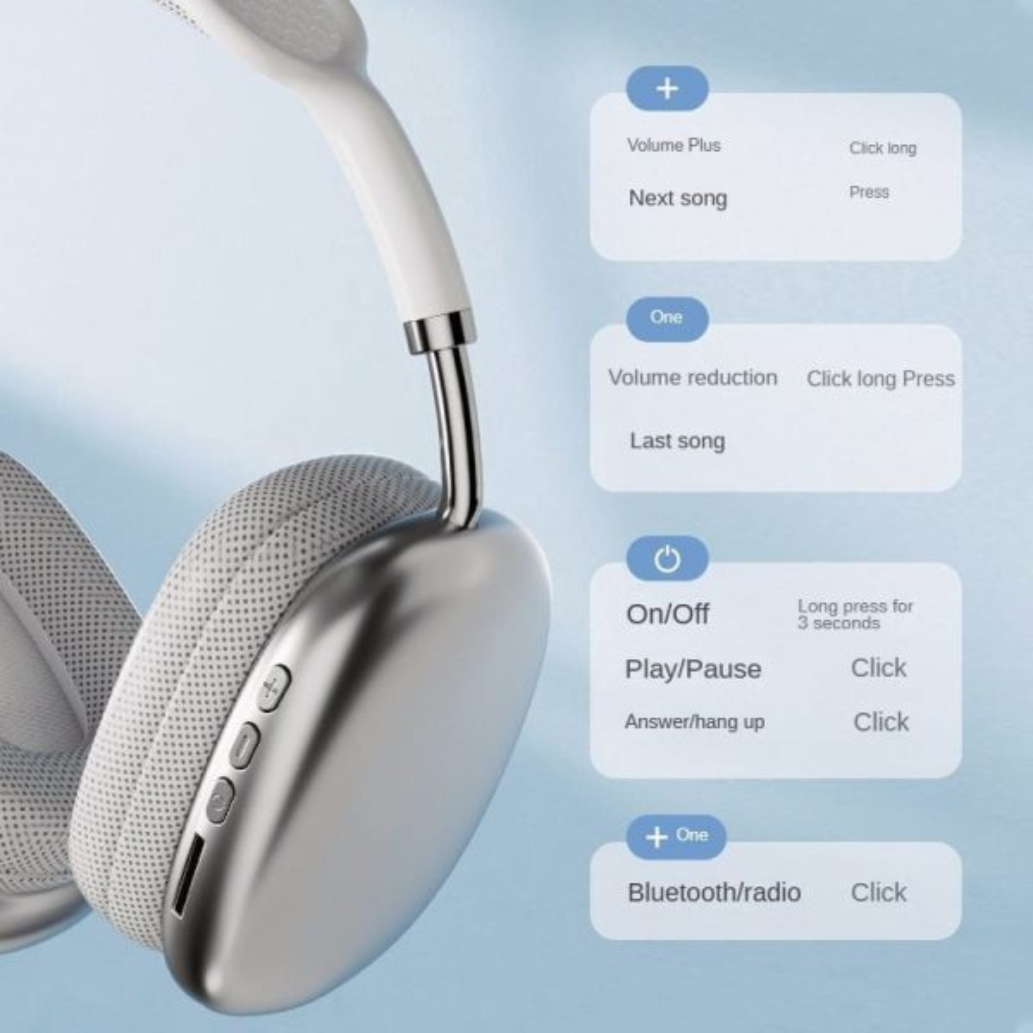 P9 Wireless Bluetooth Headset| Adjustable Over Ears